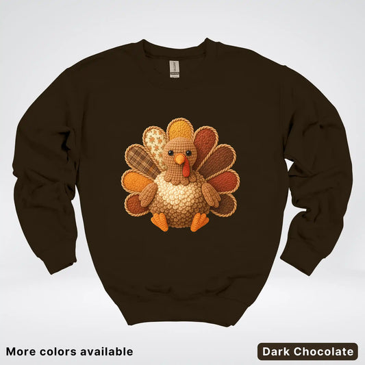 Fall Turkey Hook Yard Faux Crewneck Sweatshirt