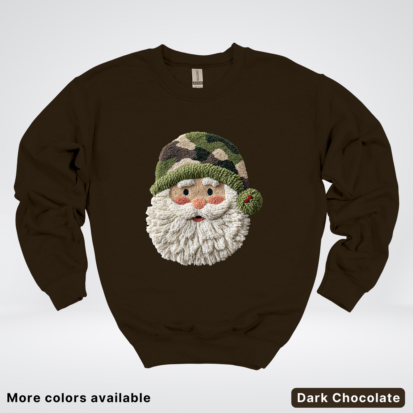 Woodland Santa Face (Hook Yard Faux Texture) - Crewneck Sweatshirt