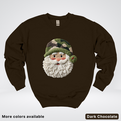 Woodland Santa Face (Hook Yard Faux Texture) - Crewneck Sweatshirt