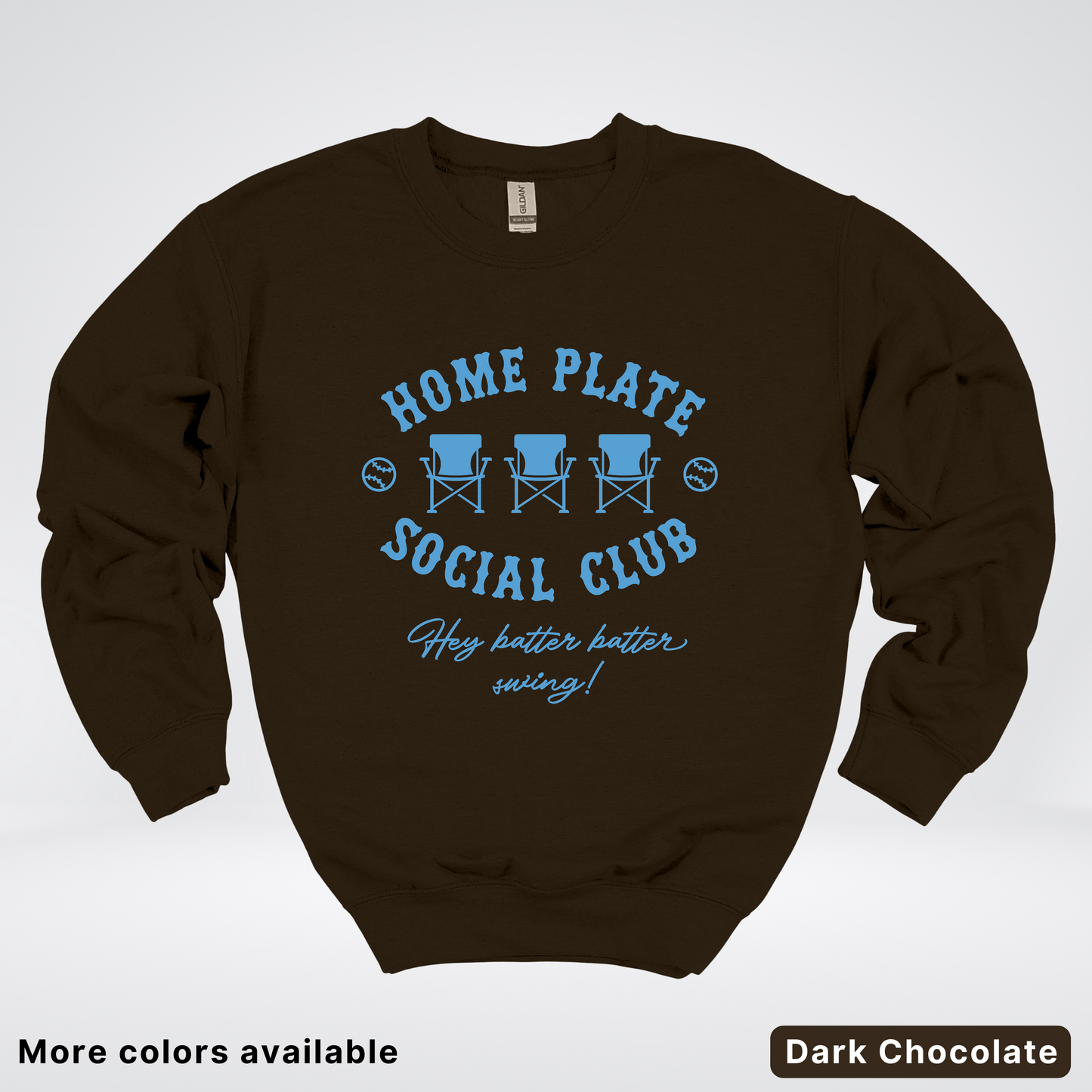Home Plate Social Club – Light Blue Design - Crewneck