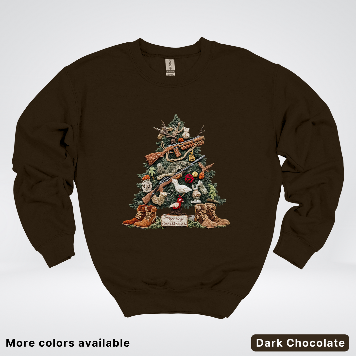 Rustic Holiday Tree & Boots (Hook Yard Faux) - Crewneck Sweatshirt