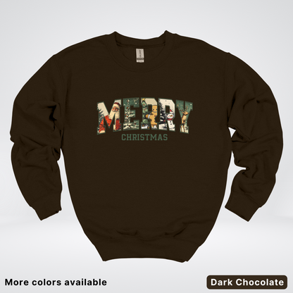 Vintage Merry Christmas Varsity - Crewneck