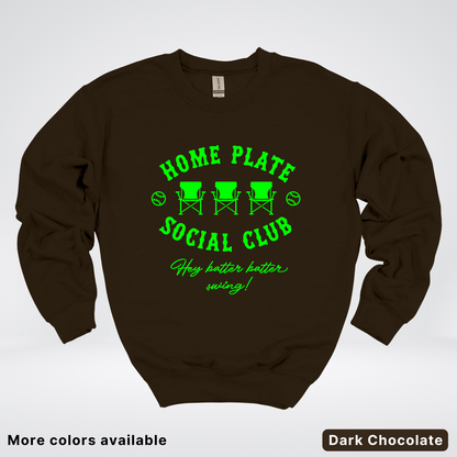 Home Plate Social Club – Green Design - Crewneck