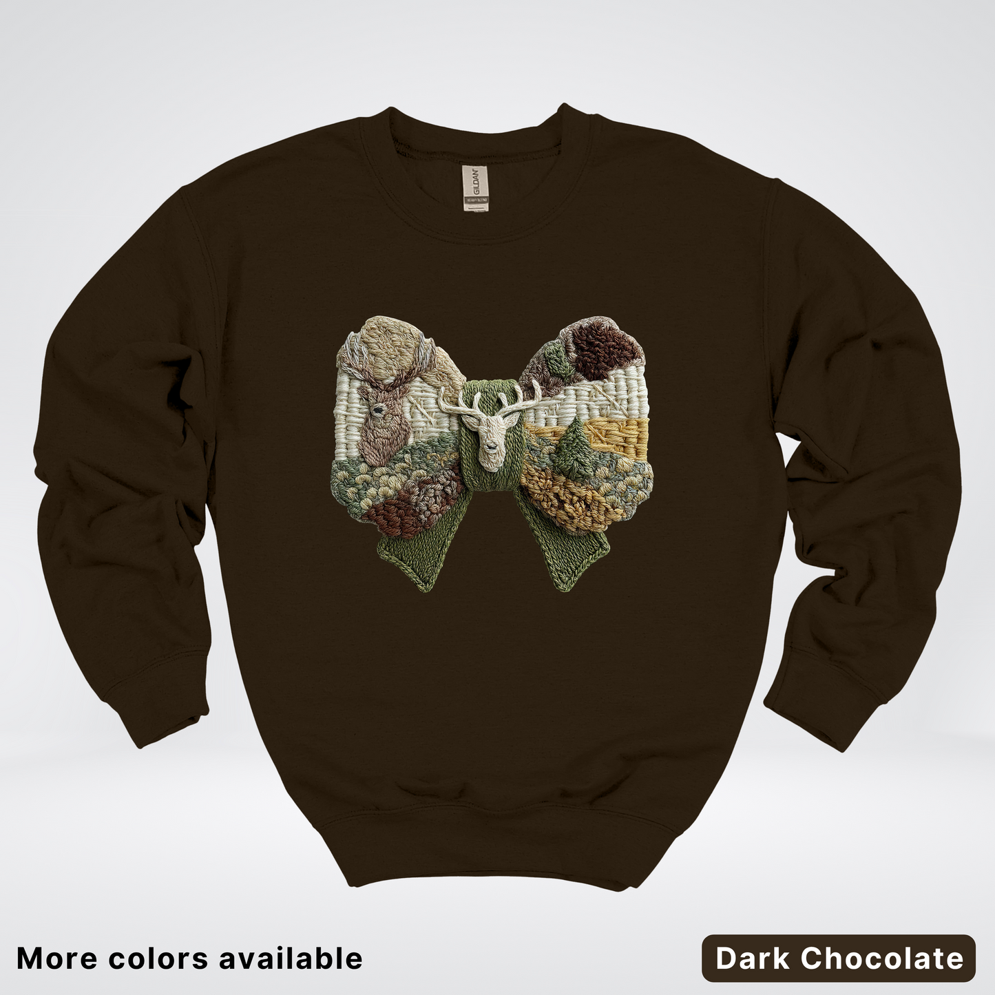 Rocking Horse Holiday Bow – Hook Yard Faux Look - Crewneck Sweatshirt
