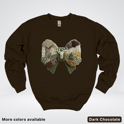 Rocking Horse Holiday Bow – Hook Yard Faux Look - Crewneck Sweatshirt