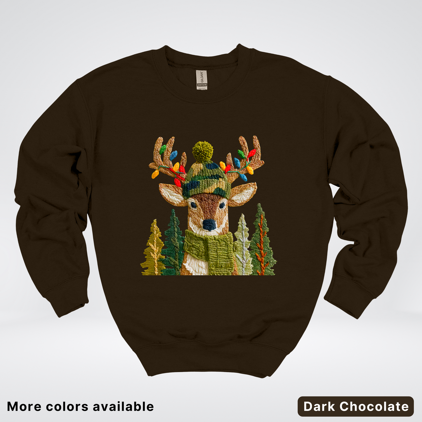 Ornament Antler Reindeer Hook Yard Faux - Crewneck Sweatshirt