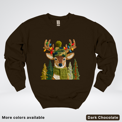 Ornament Antler Reindeer Hook Yard Faux - Crewneck Sweatshirt
