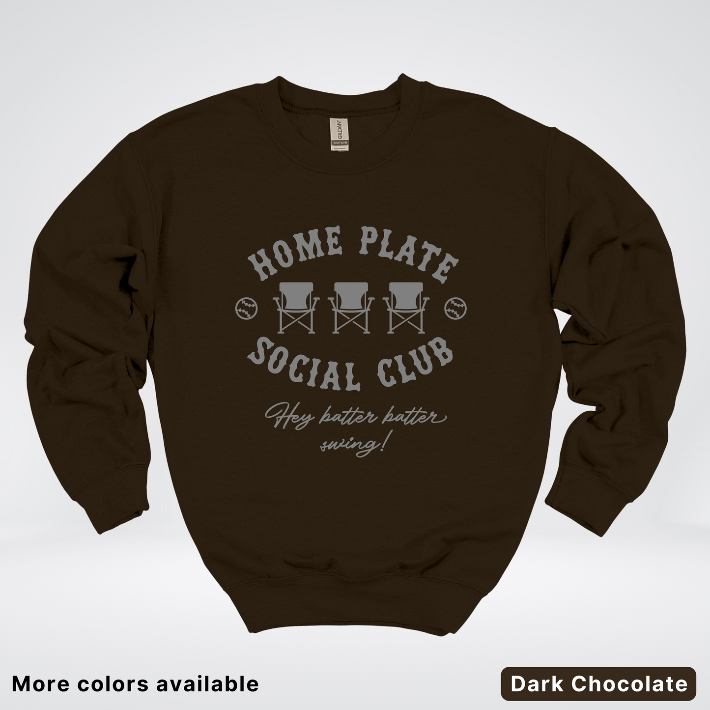 Home Plate Social Club – Gray Design - Crewneck