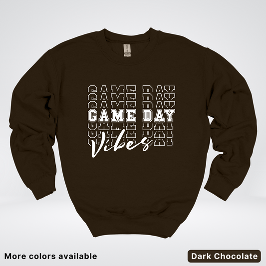 Game Day Vibes Stacked - White Design - Sweatshirt