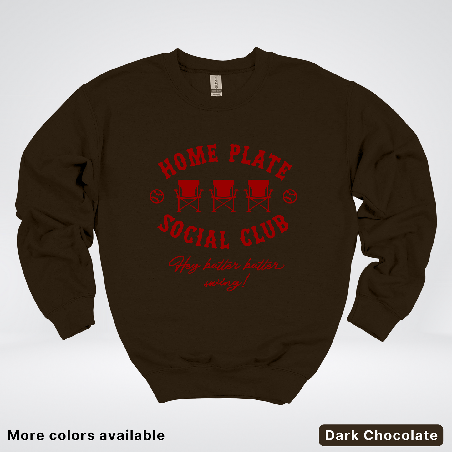 Home Plate Social Club – Maroon Design - Crewneck