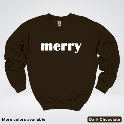 Merry - White Design - Crewneck