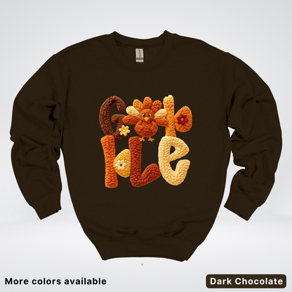 Gobble Crochet Turkey - Crewneck Sweatshirt