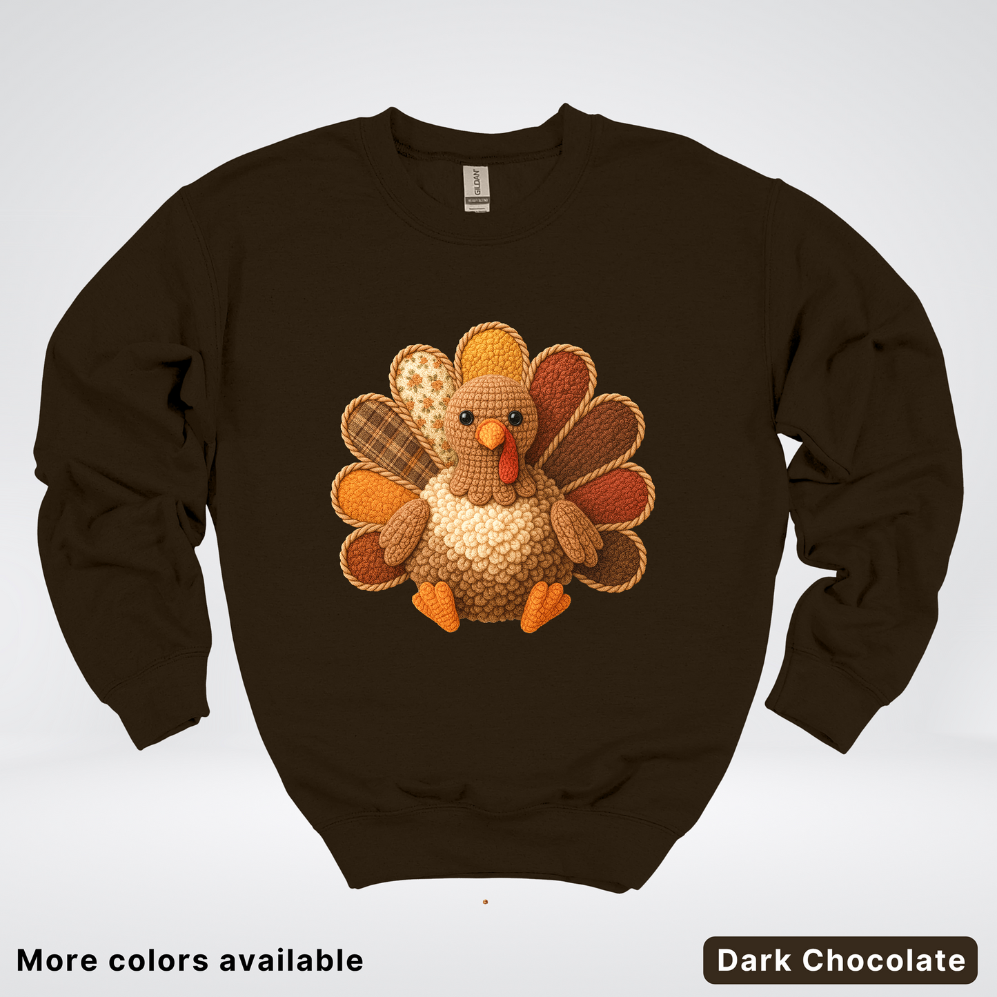 Turkey Crochet Thanksgiving Fall - Crewneck Sweatshirts