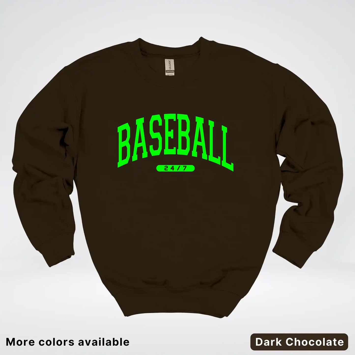Baseball 24/7 – Green Design - Crewneck Sweatshirt