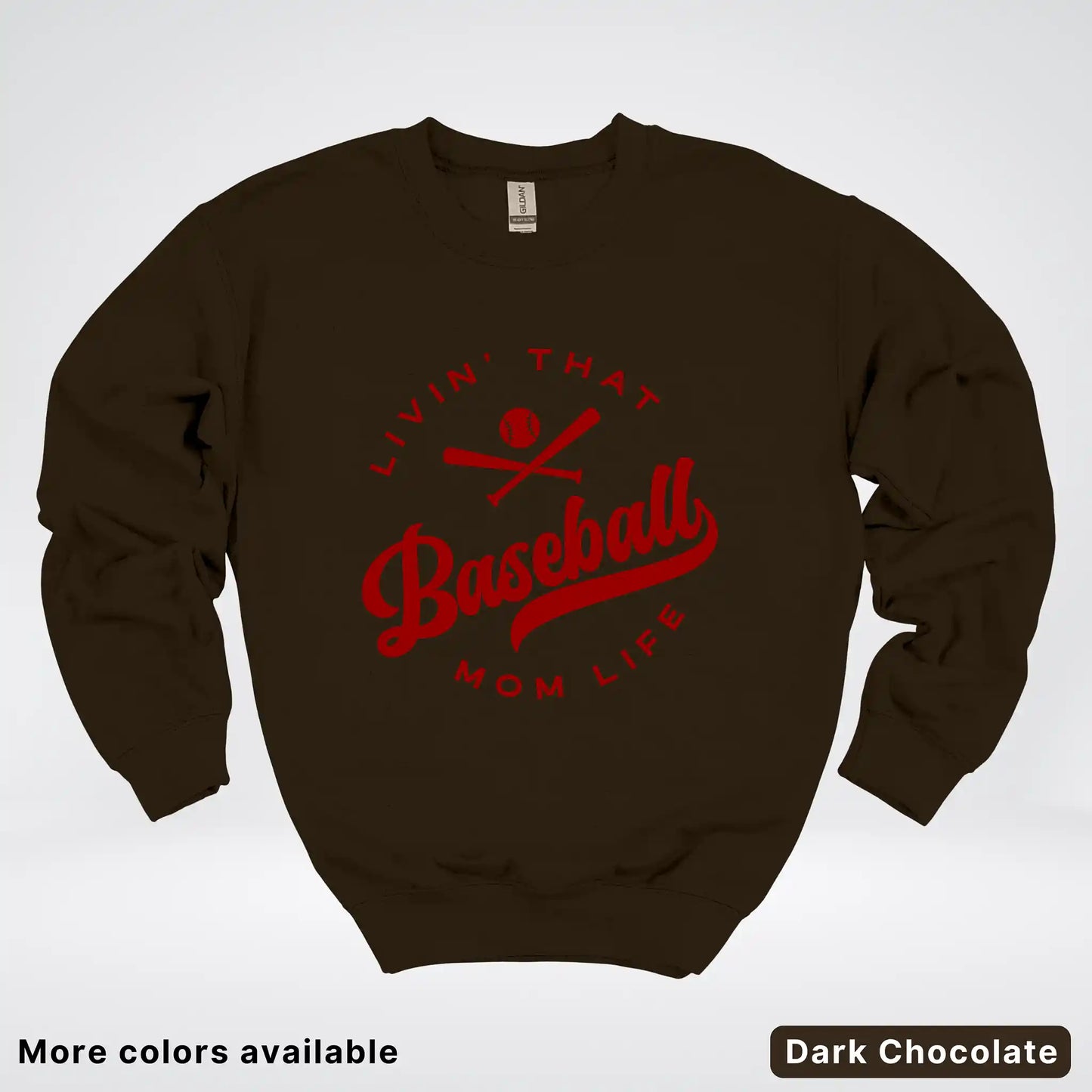 Livin' That Baseball Mom Life – Maroon Design - Crewneck Sweatshirt