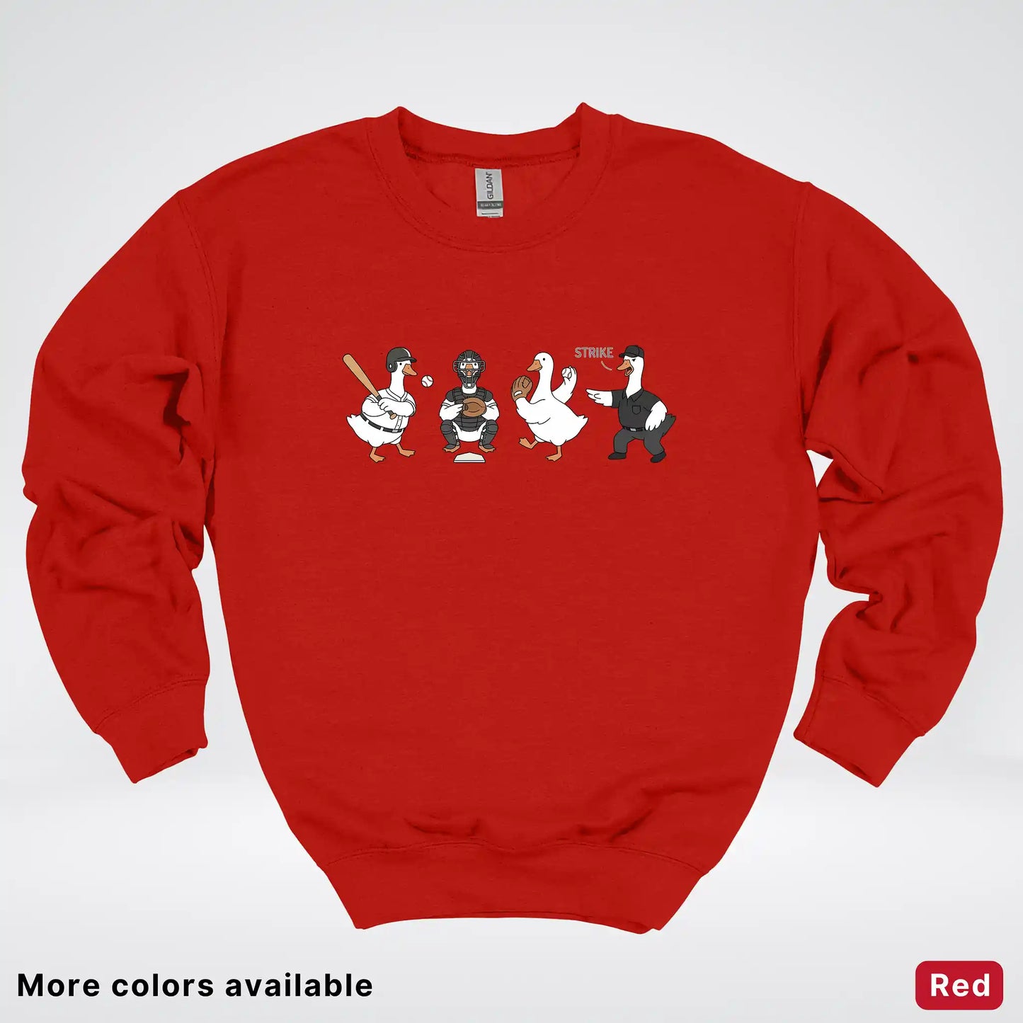 Baseball Goose Squad – Funny Baseball Goose Graphic Crewneck Sweatshirt