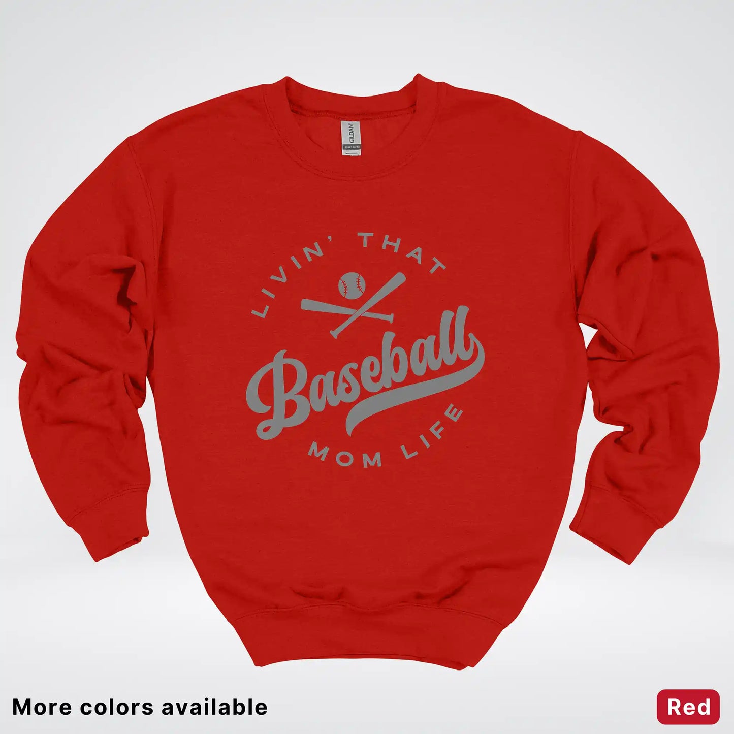 Livin' That Baseball Mom Life - Gray Design - Crewneck Sweatshirt