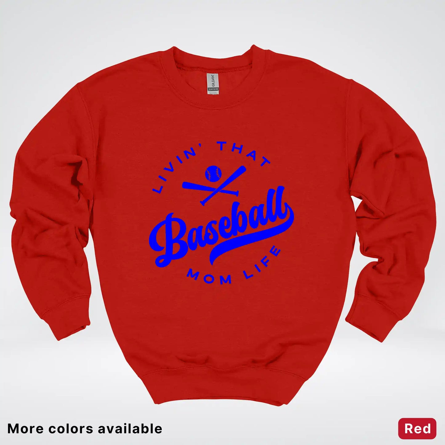Livin' That Baseball Mom Life - Blue Design - Crewneck Sweatshirt