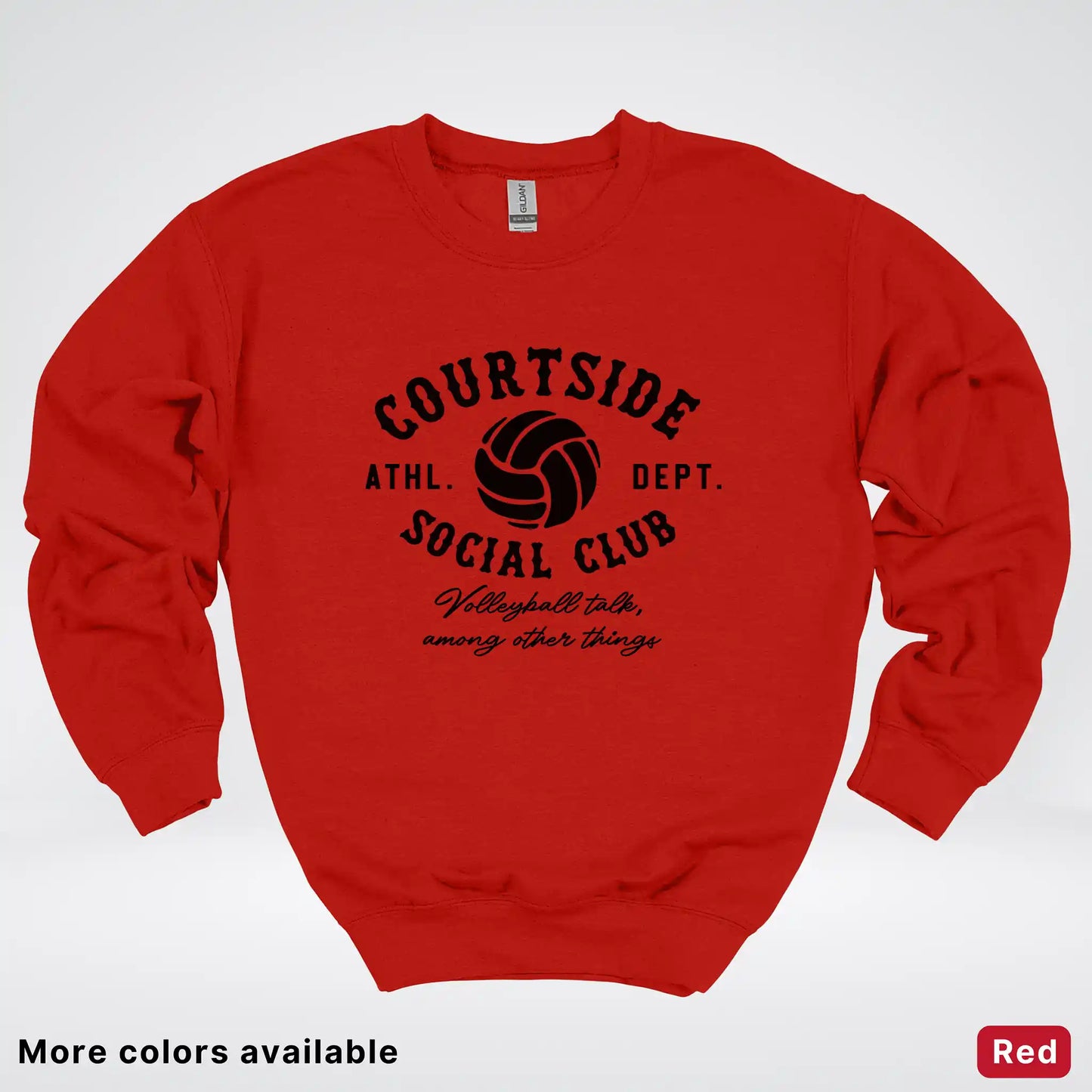 Courtside Social Club – Black Design – Volleyball - Crewneck Sweatshirt
