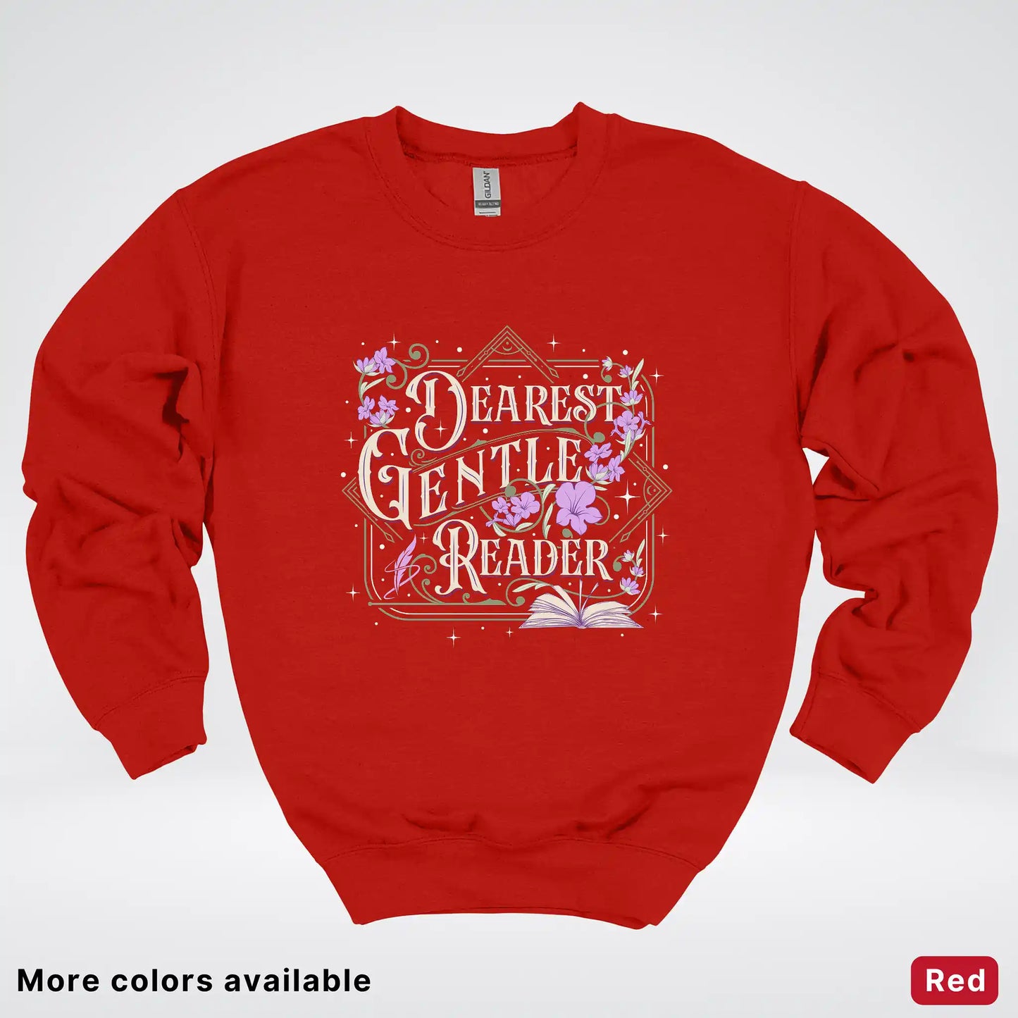 Dearest Gentle Reader – Vintage Floral Book Lover Graphic - Crewneck Sweatshirt