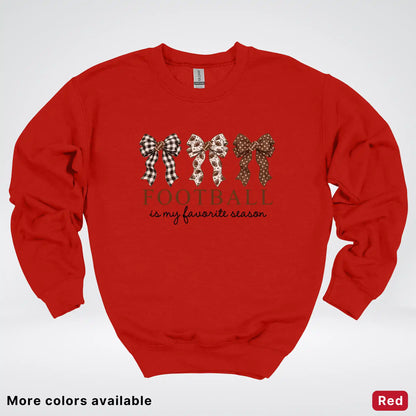 Football Is My Favorite Season – Game Day Bow - Crewneck Sweatshirt