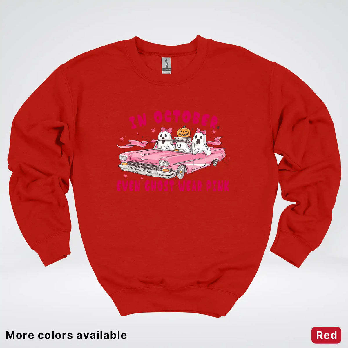 In October Even Ghost Wear Pink Breast Cancer Awareness Crewneck Sweatshirt
