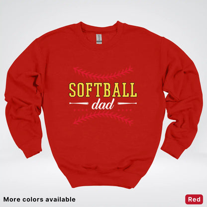 Softball Dad - White Design - Crewneck Sweatshirt