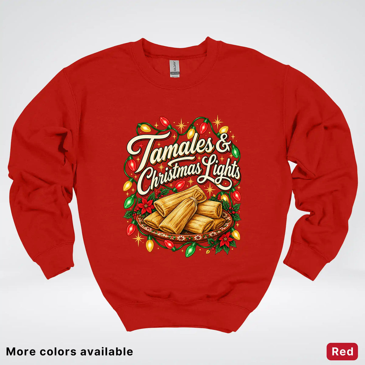 Tamales & Christmas Lights Crewneck Sweatshirt