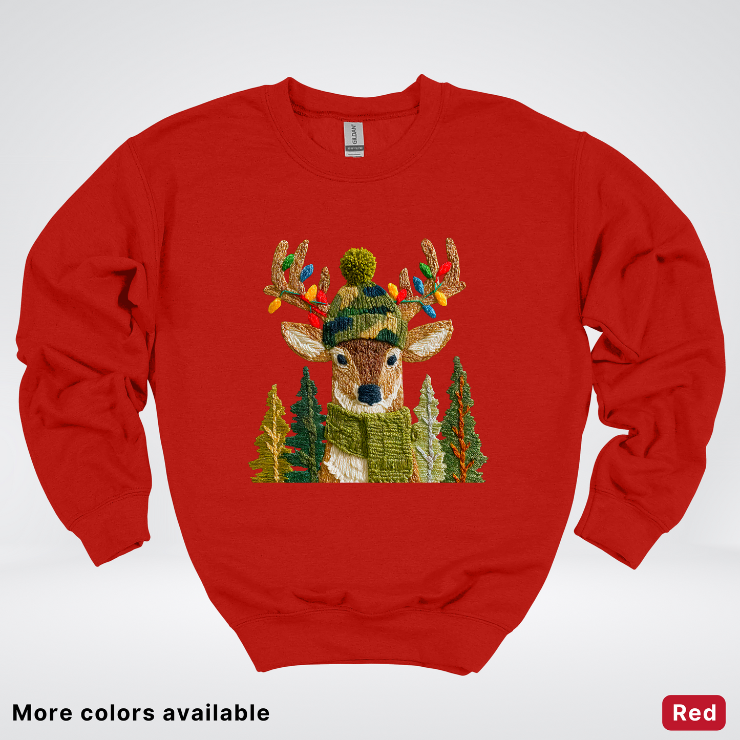 Ornament Antler Reindeer Hook Yard Faux - Crewneck Sweatshirt