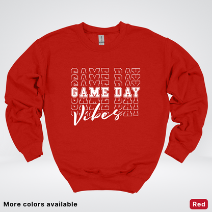 Game Day Vibes Stacked - White Design - Sweatshirt