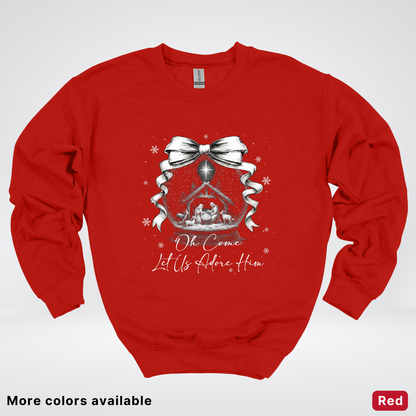 Oh Come Let Us Adore Him Nativity - Crewneck Sweatshirt