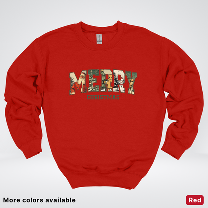 Vintage Merry Christmas Varsity - Crewneck