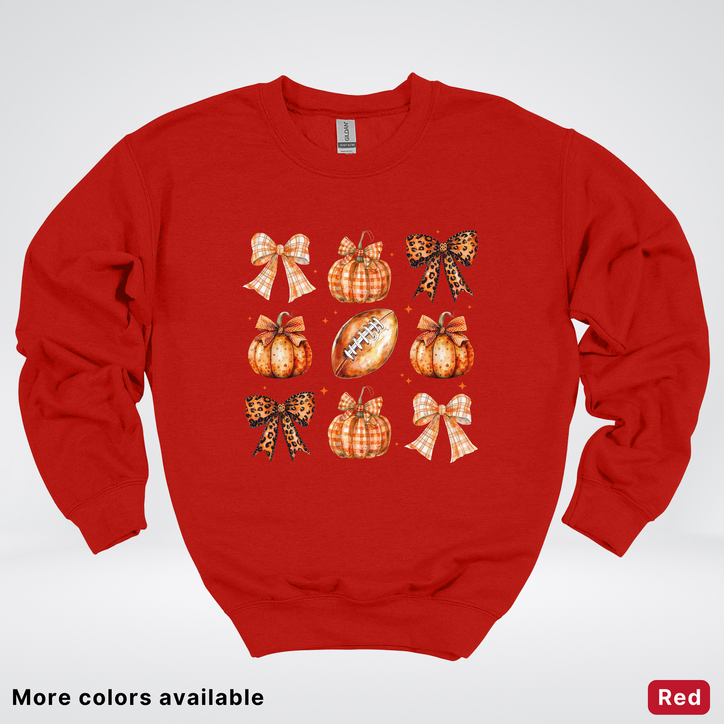 Football Coquette Ribbon Bow Plaid Pumpkin Fall - Sweatshirt