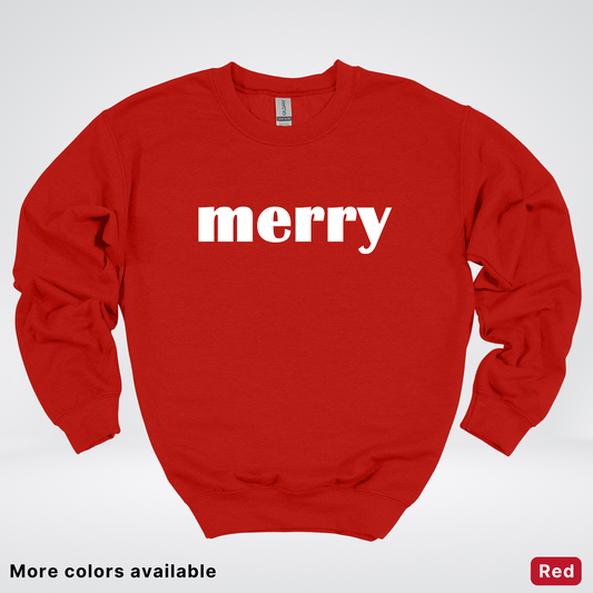 Merry - White Design - Crewneck