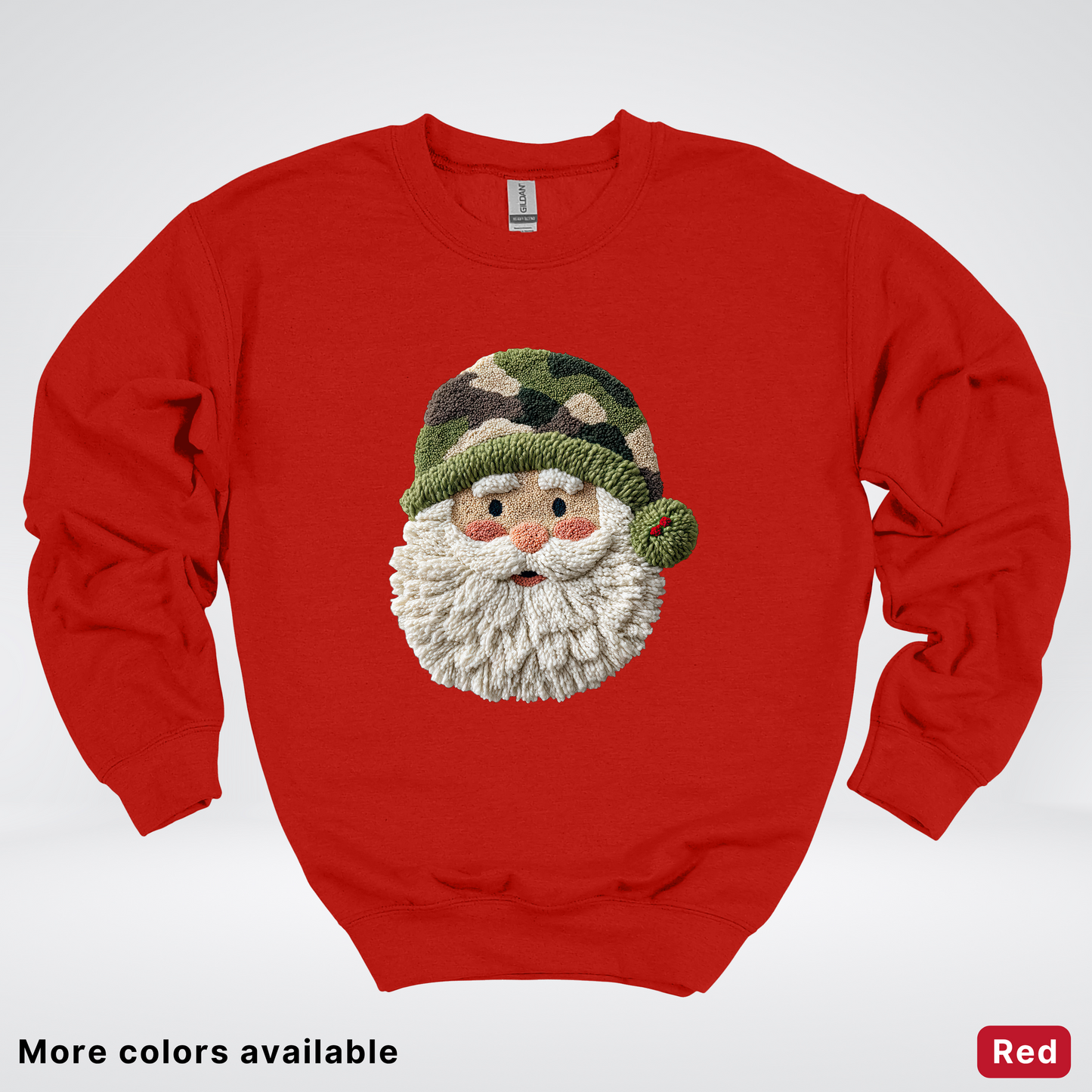 Woodland Santa Face (Hook Yard Faux Texture) - Crewneck Sweatshirt