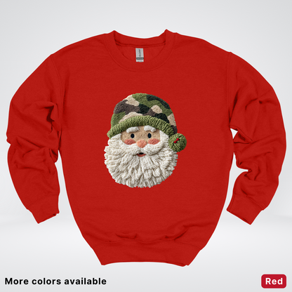 Woodland Santa Face (Hook Yard Faux Texture) - Crewneck Sweatshirt