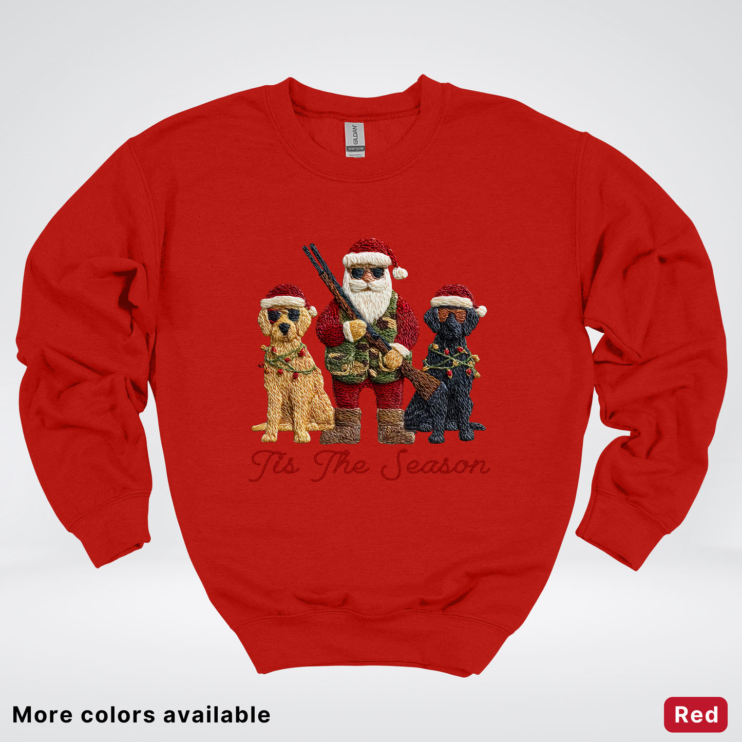 Tis The Season Hunting Santa Hook Yard Faux - Crewneck Sweatshirt