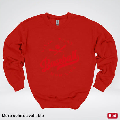 Livin' That Baseball Mom Life - Red Design - Crewneck Sweatshirt