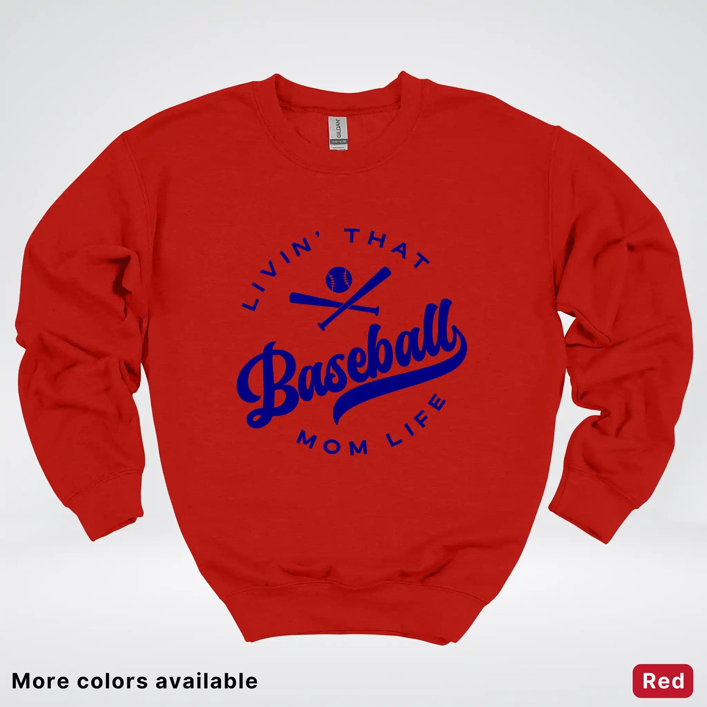 Livin' That Baseball Mom Life - Navy Design - Crewneck Sweatshirt