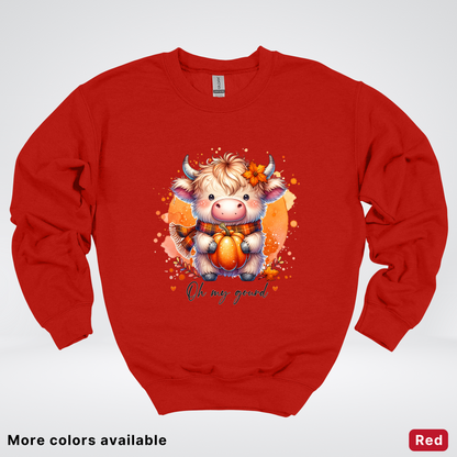 Oh My Gourd Small Cow Calf Pumpkin - Crewneck Sweatshirts