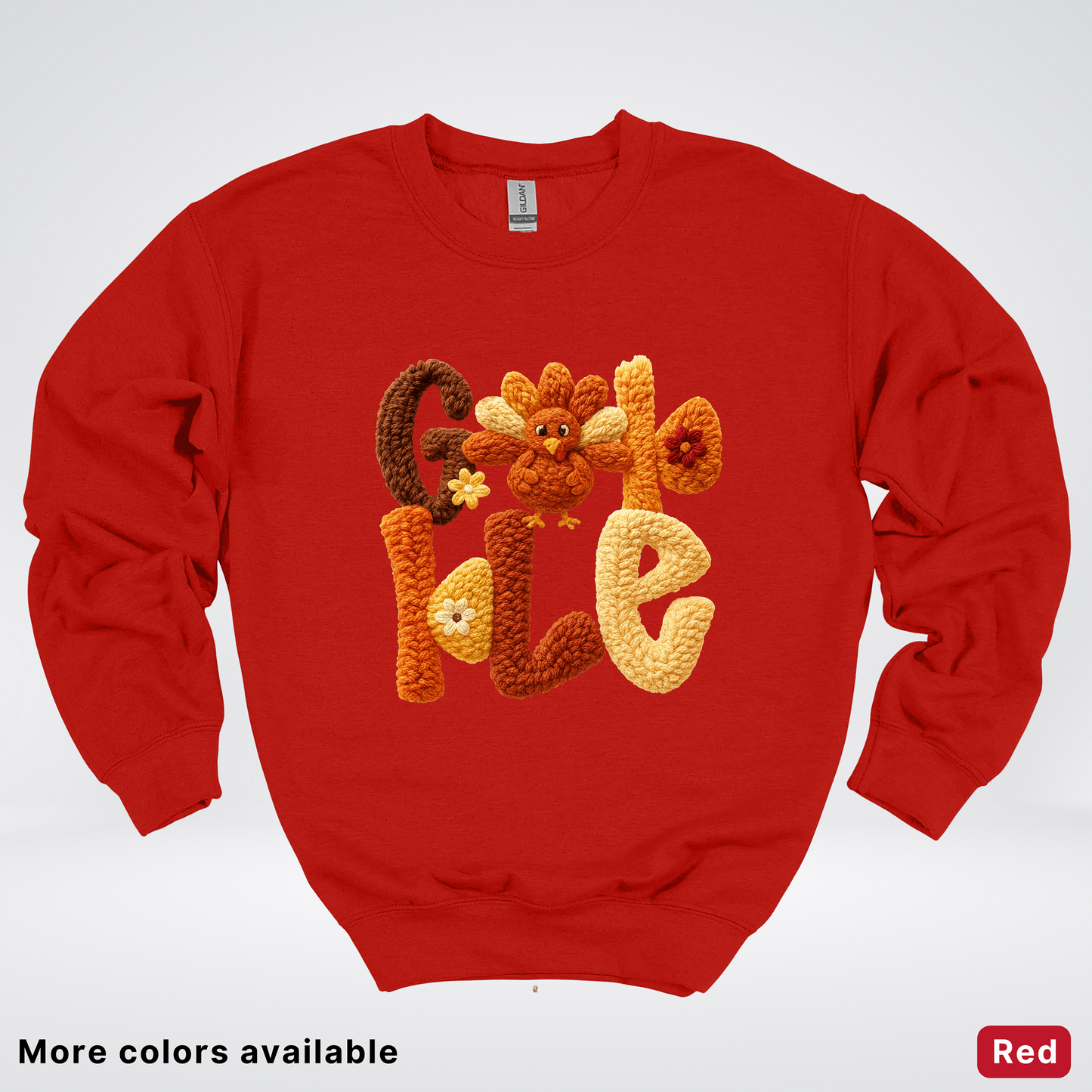 Gobble Crochet Turkey - Crewneck Sweatshirt