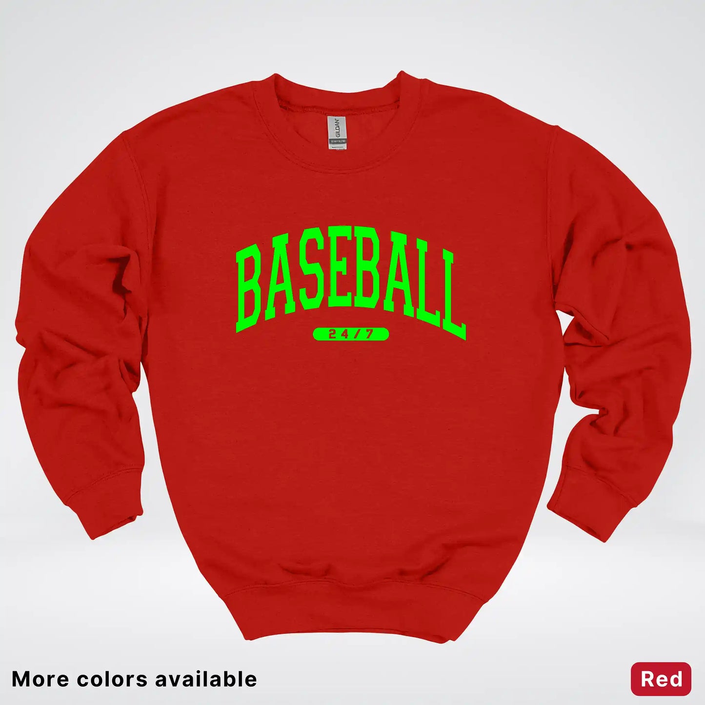 Baseball 24/7 – Green Design - Crewneck Sweatshirt