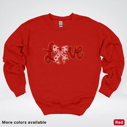Love Bow Hook Yard Faux - Crewneck Sweatshirt