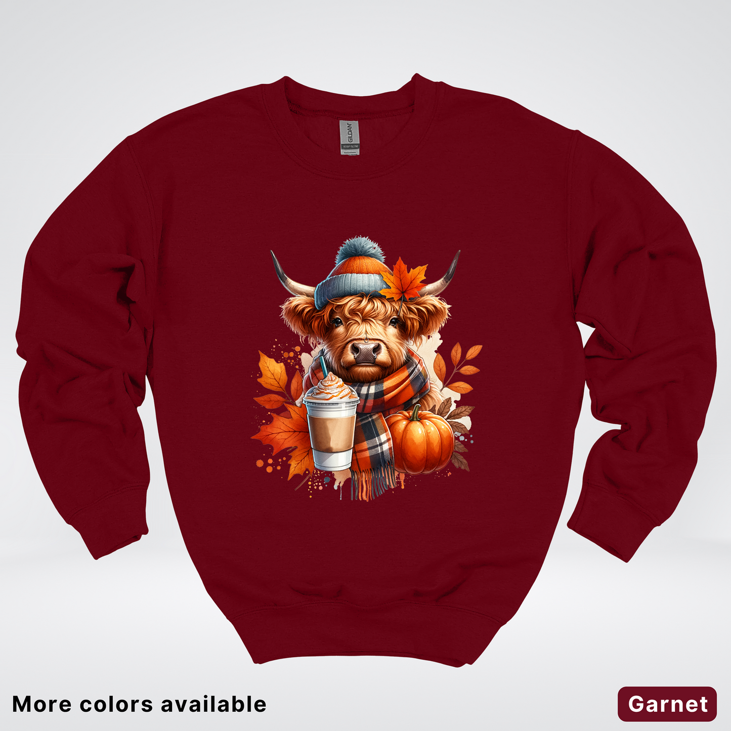 Fall Cow Cold Brew Coffee Pumpkin - Crewneck Sweatshirts