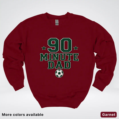 90 Minute Dad – Faux Embroidery Soccer Dad Crewneck Sweatshirt