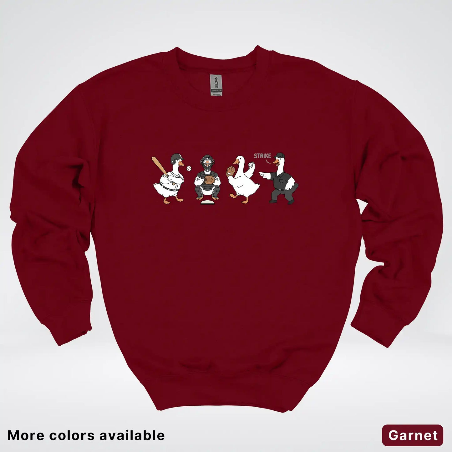 Baseball Goose Squad – Funny Baseball Goose Graphic Crewneck Sweatshirt
