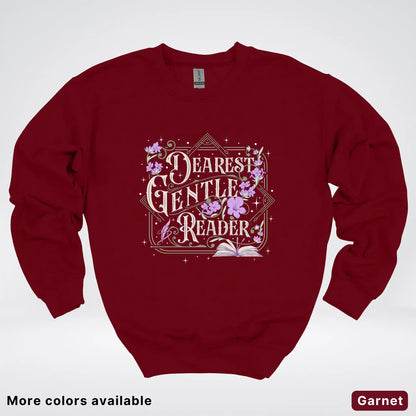 Dearest Gentle Reader – Vintage Floral Book Lover Graphic - Crewneck Sweatshirt