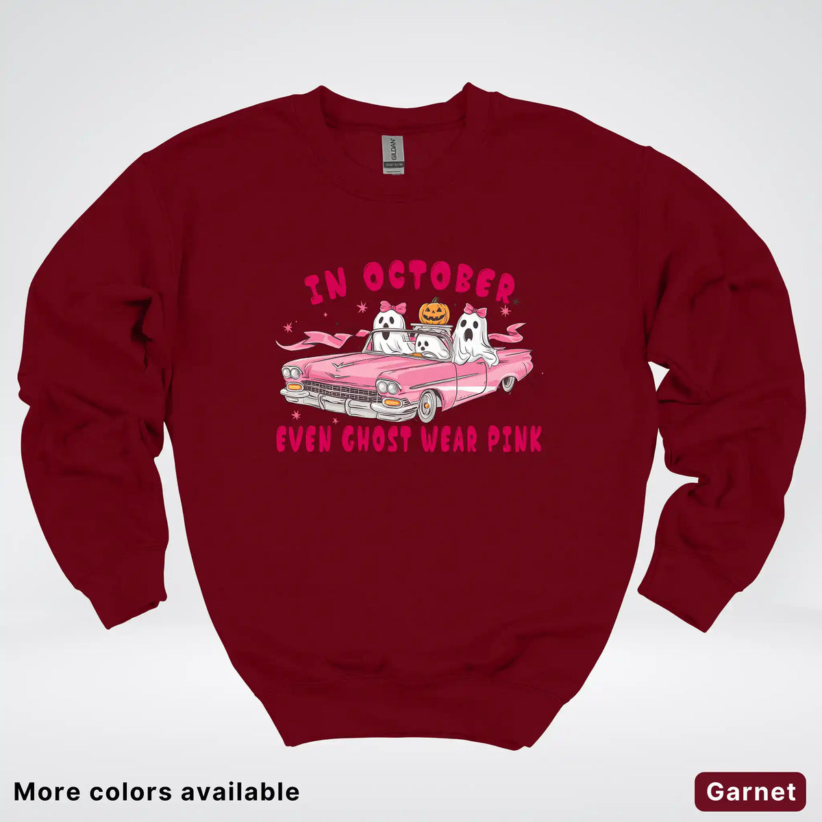 In October Even Ghost Wear Pink Breast Cancer Awareness Crewneck Sweatshirt