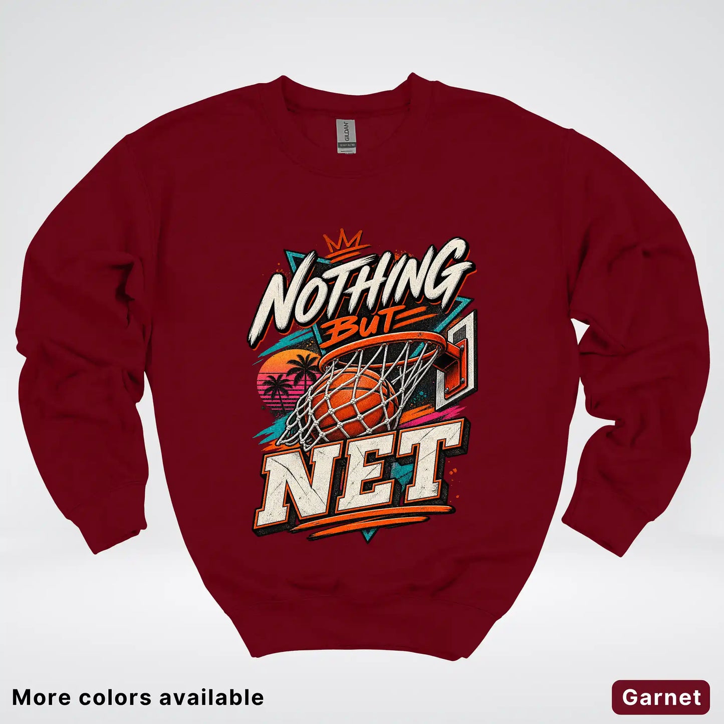 Nothing But Net – Retro Basketball Crewneck Sweatshirt