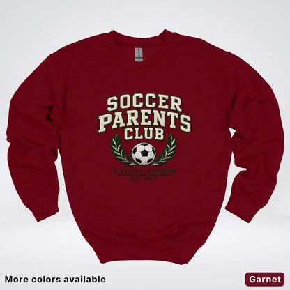 Soccer Parents Club Faux Embroidery Sideline Crewneck Sweatshirt